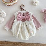 [66-90cm] カラフル ハート 裏起毛 ロンパース レース リブ インナー - Image 3