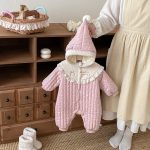 [66-90cm] フード付き 花柄 カバーオール - Image 10