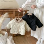 [66-90cm] ノーカラー ボア付き アウター