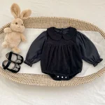 [66-90cm] ノーカラーコーデュロイ ロンパース - Image 15