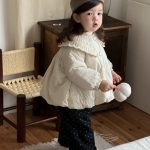 [73-110cm] 韓国風 ニット襟 中綿アウター - Image 9