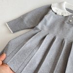 [73-110cm]韓国風 ニット プリーツワンピース - Image 5