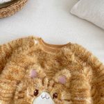 [66-90cm]韓国風 キャット柄 もこもこ カバーオール - Image 3