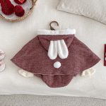 [66-90cm] ハート 刺繍 あったか ロンパース - Image 12