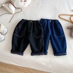 [73-120cm] 無地 裏起毛 デニムパンツ - Image 10