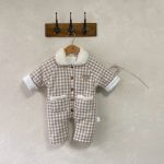 [66-90cm] 中綿 チェック カバーオール - Image 8