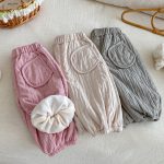 [73-120cm] 無地 裏起毛 パンツ - Image 7