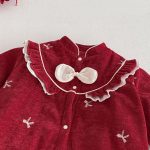 [66-90cm] 蝶結び 刺繍 あったか カバーオール - Image 12