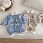 [66-90cm]コーデュロイ 犬 刺繍 カバーオール - Image 10