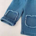 [73-110cm]フリンジ ストレート デニムパンツ - Image 4