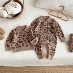 [66-120cm]レオパード ニット カバーオールorセーター - Image 6