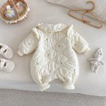 [66-90cm] 刺繍入り 中綿 カバーオール