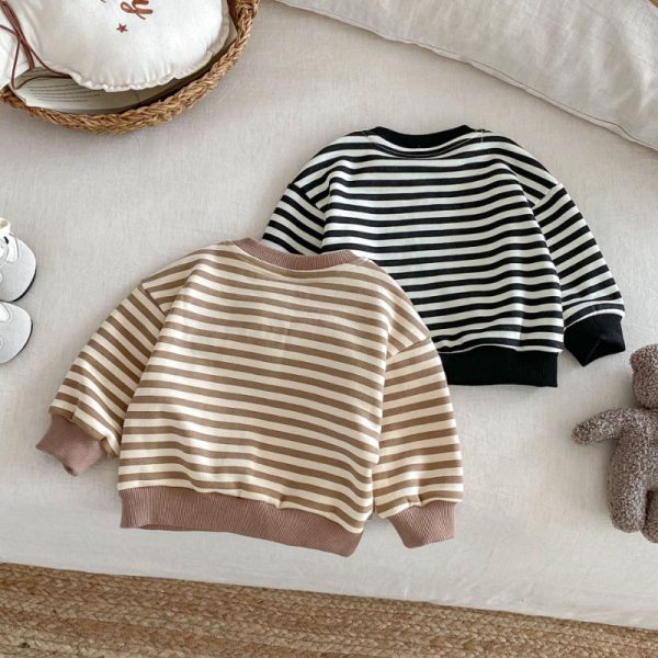 [73-120cm] 厚手 ボーダー スウェット