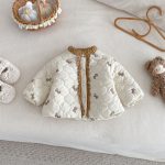 [73-120cm] リボン 中綿 キルティング コート - Image 4