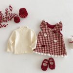 [73-120cm] 千鳥格 ハート ワンピース - Image 11