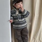 [73-110cm] レトロ ボーダー ニット - Image 9