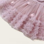 [80-140cm] 立体ハートチュールワンピース&ニットセーター