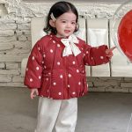 [73-100cm] 韓国風 ドット 蝶結び アウター - Image 8