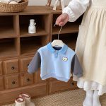 [73-120cm] 配色 裏起毛 スウェット - Image 2