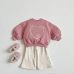 [73-120cm] リボン 英字 カジュアル セットアップ