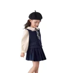 [90-140cm] フォーマル ネクタイ付き シャツ&ベスト&スカート 3点セット - Image 6