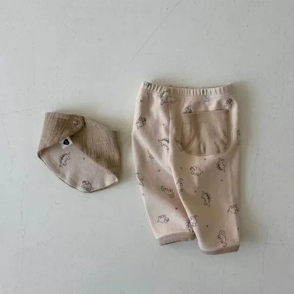 [66-90cm] 恐竜柄 パンツ