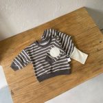 [73-100cm]ボーダー柄 トップス&レギンス セットアップ - Image 9