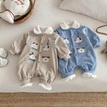 [66-90cm]コーデュロイ 犬 刺繍 カバーオール - Image 6