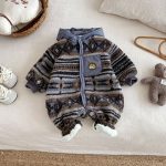 [66-90cm]レトロ フード 裏起毛 カバーオール - Image 4