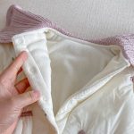 [66-90cm] 小花柄 キルティング ニット襟 あったか カバーオール