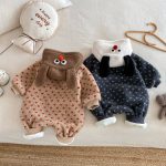 [66-90cm]シープボア フード カバーオール - Image 4