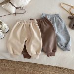 [73-120cm] おうち 刺繍 裏起毛 パンツ - Image 3