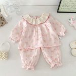 [73-100cm]フリル襟 カートゥーン プリント ルームウェア セットアップ - Image 2