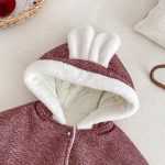 [66-90cm] ハート 刺繍 あったか ロンパース - Image 11