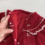 [66-90cm] 蝶結び 刺繍 あったか カバーオール - Image 4