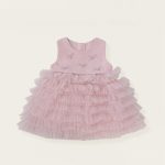 [80-140cm] 立体リボン チュールワンピース&フリルニット 二点セット - Image 4