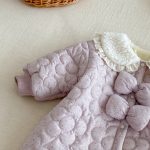 [66-90cm]韓国風 小花柄 キルティング カバーオール