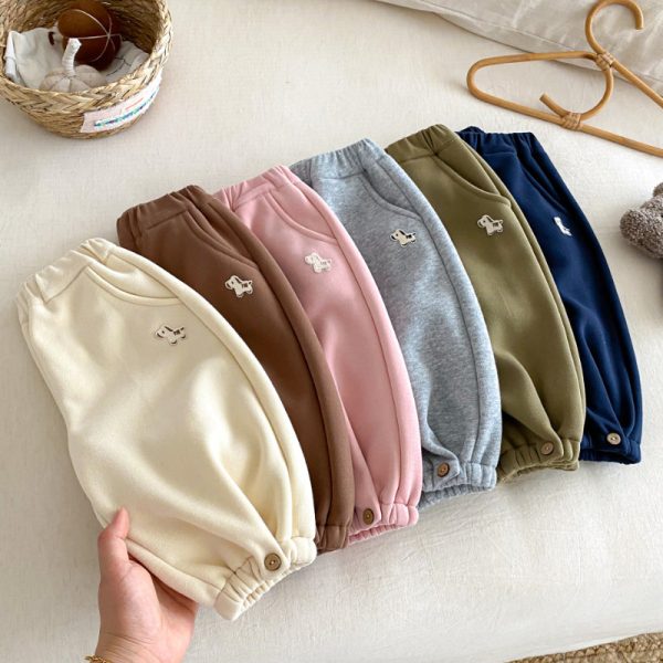 [73-120cm] キャラクター 刺繍 ジョガー パンツ