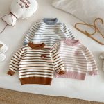 [73-120cm]ボーダー ニット セーター - Image 9