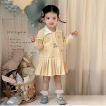 [73-100cm]切替プリーツスカート カレッジ風 カートゥーン - Image 5