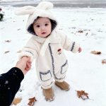 [66-100cm] シープ ボア カバーオール&フード - Image 4