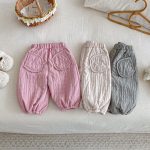 [73-120cm] 無地 裏起毛 パンツ - Image 12