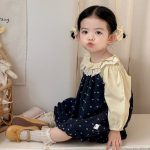 [73-100cm]リボンプリントキャミワンピース&レース襟ブラウス - Image 5