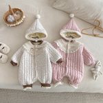 [66-90cm] フード付き 花柄 カバーオール - Image 11