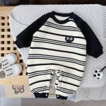 [66-100cm] ボーダー あったか カバーオール - Image 6