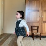 [66-130cm] 韓国風 小花柄 中綿 ロンパース ワンピース - Image 2