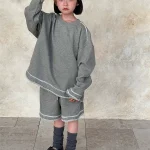 [90-150cm] ボーダー カジュアル セットアップ