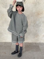 [90-150cm] ボーダー カジュアル セットアップ