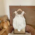 [66-90cm] 熊デザイン フリース ロンパース - Image 2