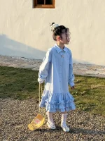 [90-150cm] フリル裾 ワンピース - Image 3